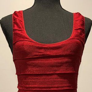 Max Studio Cranberry Red Sleeveless Layered Top Back